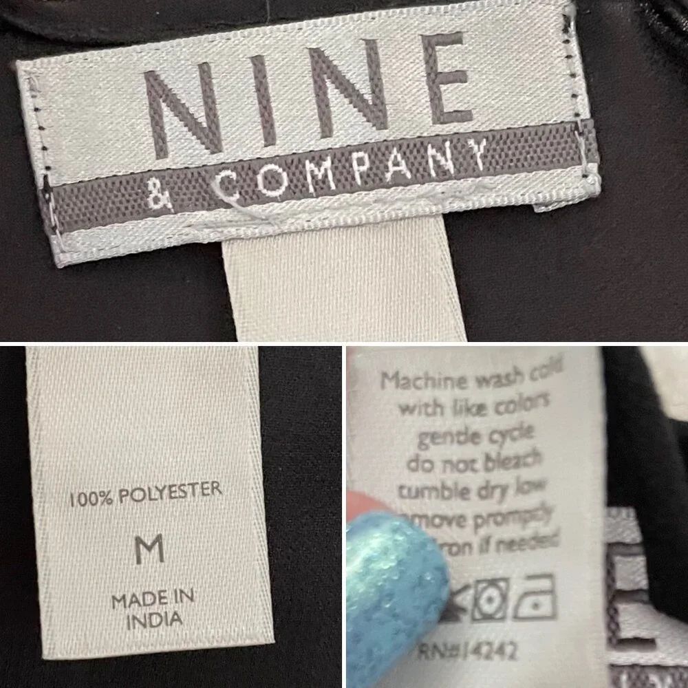Nine and Company Womens Sheer Black Wrap Intimates Robe sz M